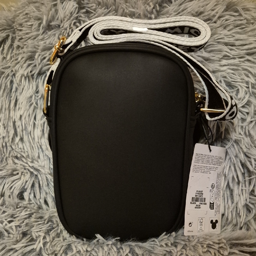 Disney Black and White Mickey Mouse Messenger Crossbody Bag - Picture 6 of 7